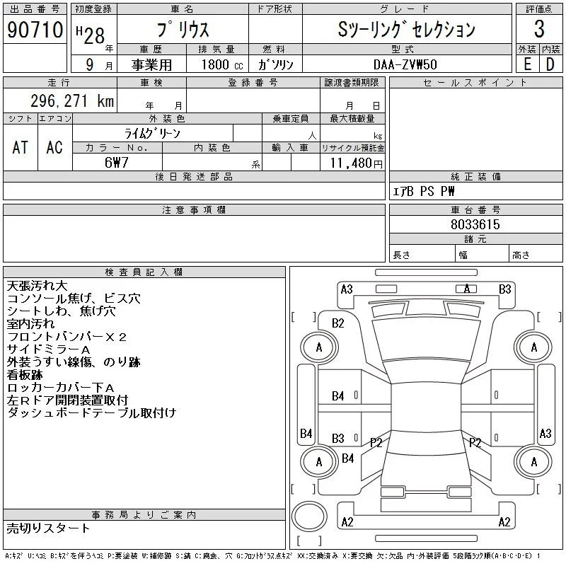 Toyota Prius  с аукциона в Японии