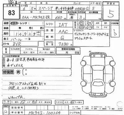 SUZUKI SPACIA, 2024 — лот японского аукциона