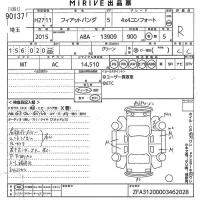 Цена авто Fiat Panda с аукционов Японии, номер кузова 13909, пробег 156 000, оценка 6