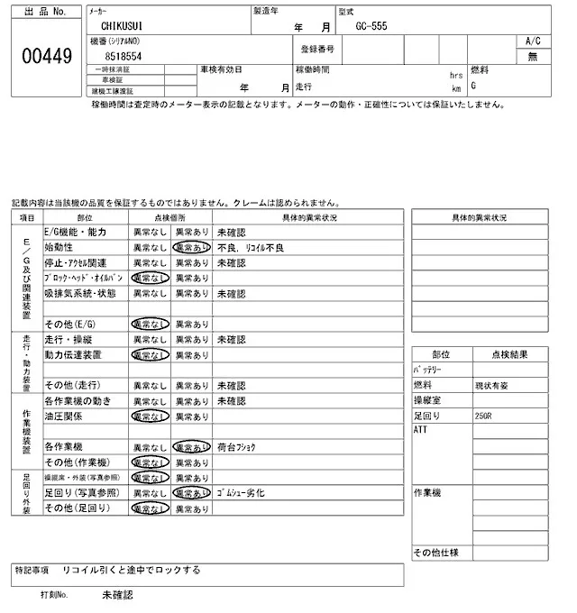 CHIKUSUI GC-555, Не указан — купить с аукциона Японии 2